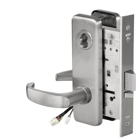 Best Fail Secure, 12V, Electrified Mortise Lock, 14 Lever, J Escutcheon, Satin Chrome 45HW7DEU14J62612V